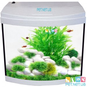 Аквариум с Крышкой 140 л. LED Прямой 80*35*54 (Белый Дуб)