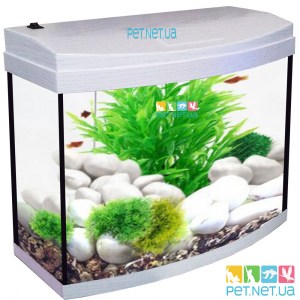 Аквариум с крышкой 30 л. LED овал 42*22*35 (Белый Дуб)